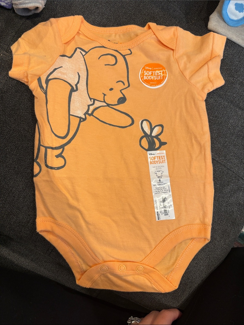 Disney Baby Orange Winnie the Pooh One-Piece Bodysuit 6 Months